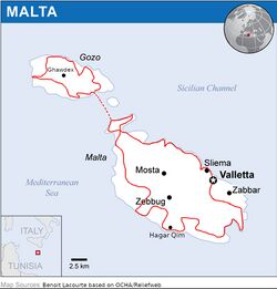 Image d'un itinéraire sur Malte